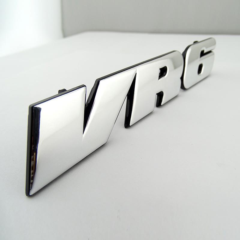 Chrome 3D Sticker VR6 Car Grill XCVDH6 Badge Emblem Decal MK3 Grille Auto Logo for VW Golf Corrado Jetta Passat