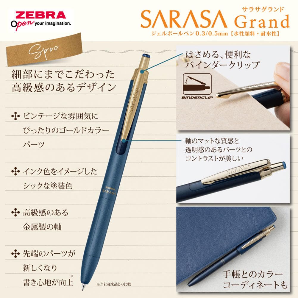 Zebra Sarasa Grand Gel Ballpoint Limited Edition Animal Department Store Cassis Black 0.5mm Pen, Series, (P-JJ57-GF3-VCB)