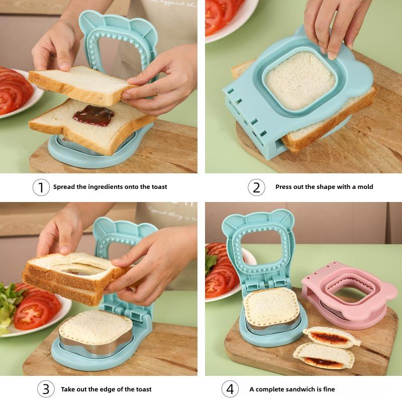 Uncrustables Sandwich Maker Sealer Cutter Crustless Sandwich Cutter,Sandwich Uncrustable Maker Square Shape Bread Toast Mold 1