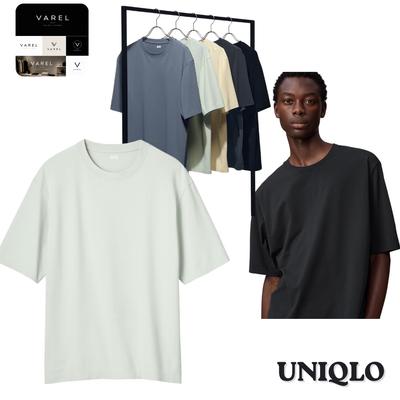 Uniqlo 482779 Футболка с круглым вырезом DRY-EX ТЕМНО-СЕРЫЙ СЕРЫЙ ЧЕРНЫЙ СВЕТЛО-ЗЕЛЕНЫЙ Япония