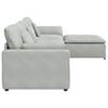 Modular Sofa with Footstool and Cushions Light Grey