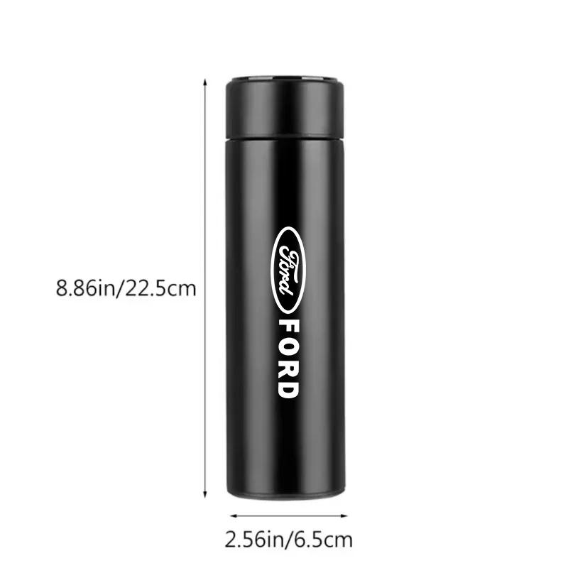 New 2026 Car Sticker For Ford Smart Insulation Cup Thermos Cup Water Bottle Led Digital Temperature Display For Ford Focus mk2 m