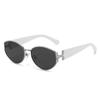Retro cat eye old money wind sunglasses women's high-end round face thin shading UV-proof leopard print styling sunglasses