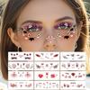 12 шт. Водонепроницаемые татуировки на лицо на Хэллоуин, Портативные наклейки на лицо летучая мышь на Хэллоуин, Усиление атмосферы