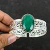 Faceted Zambian Emerald Cuff Bracelet Genuine Gemstone Bangle 925 Sterling Silver Bangle Adjustable Bangle Handmade Jewelry Engagement Gifts