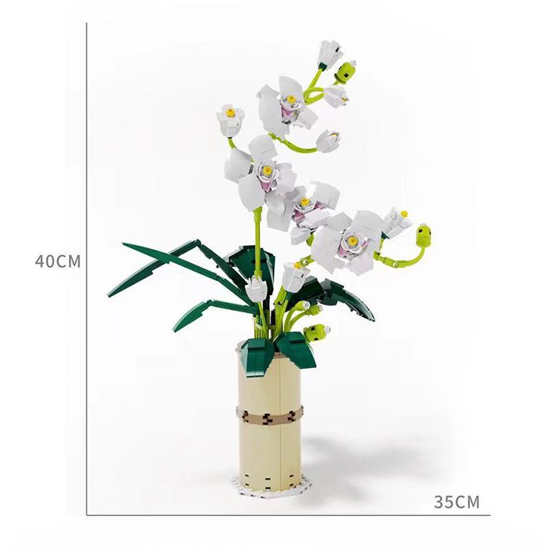 Plastic Blocks Simulation Flowers Building Bricks Eternal Plant Preserved Rose Artificial Bamboo Adult Toy Mom Gift Girl Present