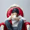 Death Note L  Statue 24cm Sitting On Luxury Chair Drinking Coffee Collectible Anime Model Boxed Desktop Ornament For Anime Fans