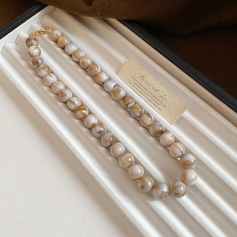 Smudging Round Beads Necklace Acrylic Collarbone Chain New Choker Necklace Gifts