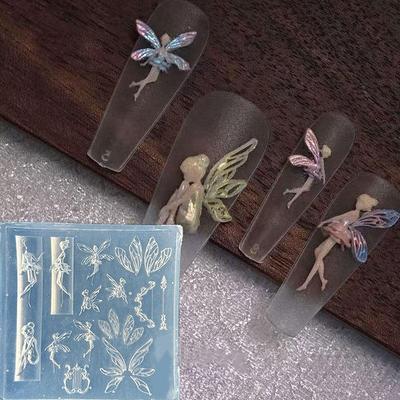 3D Фруктовый силиконовый молд для ногтей Сладкие лепестки цветов Ногти феи Шаблоны DIY Декор для нейл-арта Шаблон для маникюра для нейл-шармов