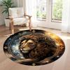 Lion Round Area Rug Perfect for Bedrooms Decorate room Dormitory Dining Room Anti-slip Round Rug Anime Office Decor