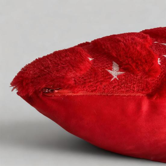 Красная наволочка-подушка в форме сердца, плюшевая, с надписью «Love», накидка на декоративную подушку в виде романтичного пушистого 3D-сердца для гостиной, спальни, украшения на День святого Валентина