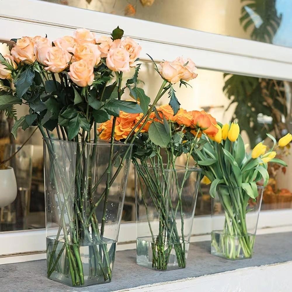 Acrylic Flower Vase Modern Deep Water Flower Pot Household Flower Bucket  Living Room