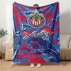 Chivas Guadalajara Logo Print Flannel Blanket High Quality Warm Comfortable Cover for All Seasons Perfect for Gifts Home Decor