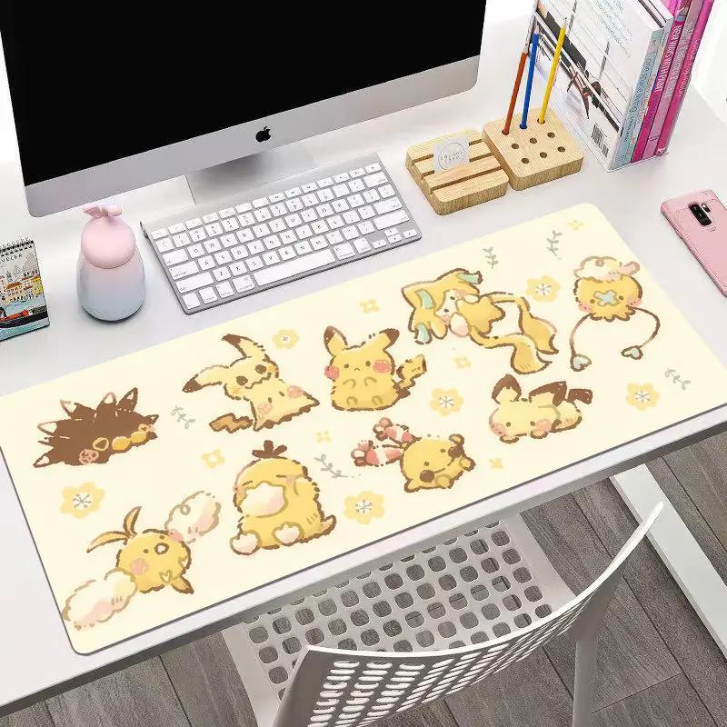 Anim Pokmon Pikachu  Leather Mouse Pad Pokmon Gaming Extra Large Gaming Keyboard Desktop Pad Childrens Writing Table Mat