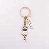 Super Cute Cartoon Cat Key Chains Gold Color Metal Kitten and Fishbone Ornament Woman's Funny Keychains