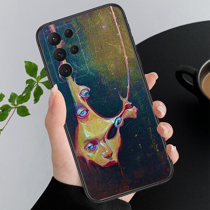 Phone Case For Samsung A17 A55 A16 A56 A35 A15 A53 A54 A33 A34 A25 A05S A52 A52S A07 A26 A06 Trippy blue alien eyes