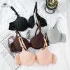 Sexy Women's Cotton Push Up Gathered Bra Deep V Underwire Ladied Brassiere Lingerie Solid Bras Backless Intimate Underwear Bras