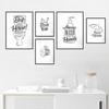 Туалет Цитата Картина Ванная Комната Стены Искусства Холст Картины Плакаты Печать Мода Черно-Белый Туалет Настенный Декор Кисть Декор Картина