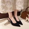 Luxury Elegant Summer New Europe and The United States Large Size Pointed Sandals Temperament with French Women's Shoes