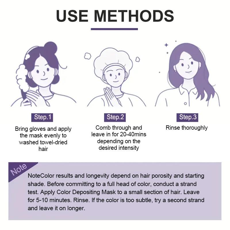 100 мл Фиксирующий цвет Фиолетовый Шампунь Сохраняет цвет Закрашивает Седые Волосы Убирает Желтизну После Осветления Краска Для Волос Долговечная Не раздражающая Уход