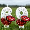 @Цифровая свеча 0-9 Гонки История Молния Маккуин День Рождения Свеча Милый Торт С Вставкой