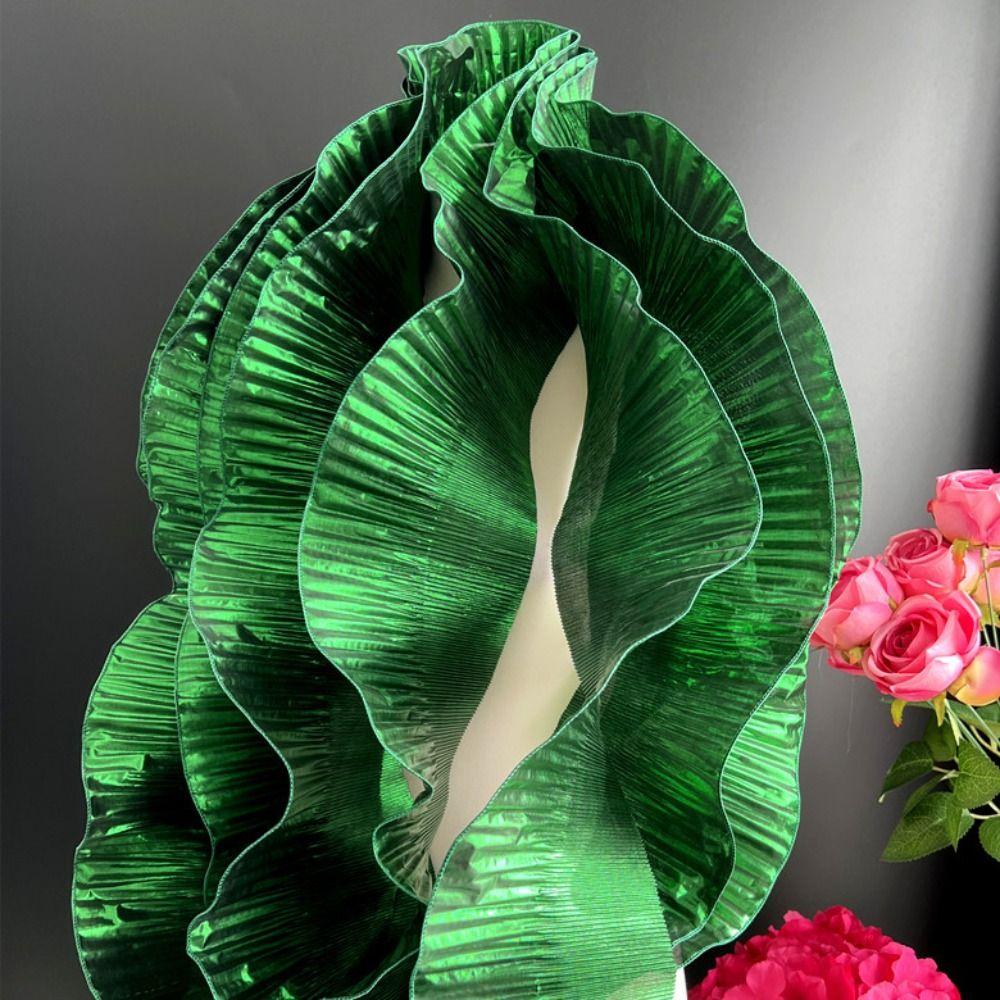 1 Yard Big Wave Lace Fabric 15cm Wide Metallic Lustrous Pleated Ruffle Lace Fabric DIY Styling Sewing Ruffle Dress Accessories