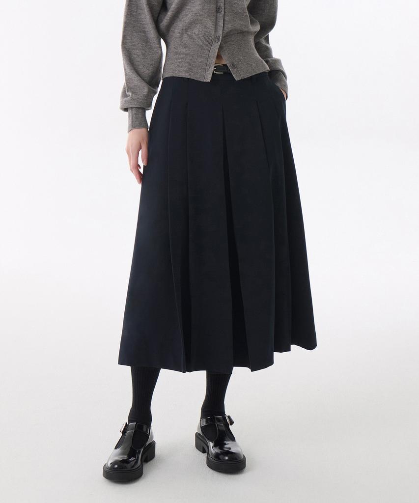 MUSINSA STANDARD WOMAN Women'S Lightweight Skirt Slacks [Navy]