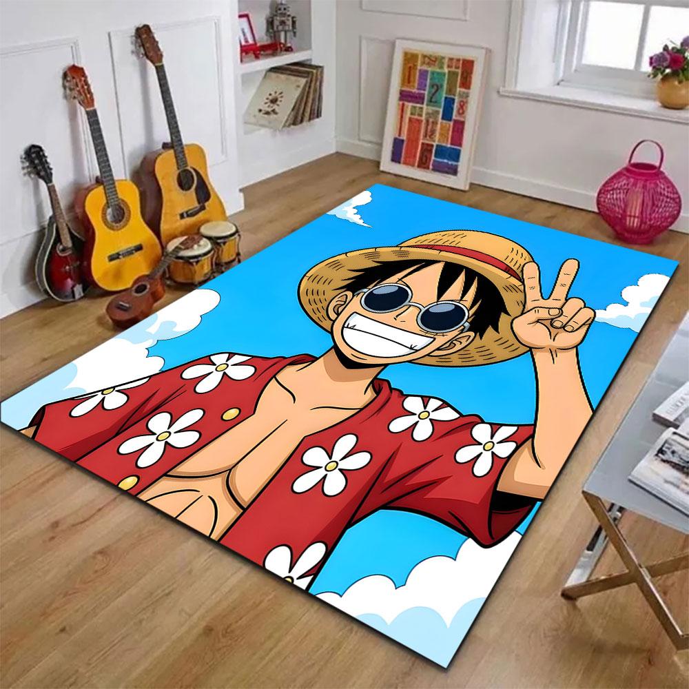 Smiling Character in Straw Hat Patterned carpet, suitable as a non slip play mat for the living room and bedroom sofa