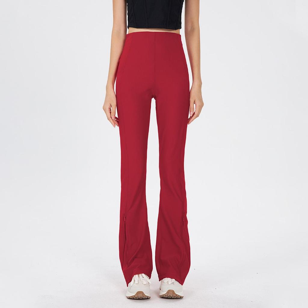 Lu New Threaded High-Waist Bell-Bottom Yoga Pants - Hip Lift, Slimming, All-Match, High Elasticity, Comfortable for Indoor or Outdoor Wear.