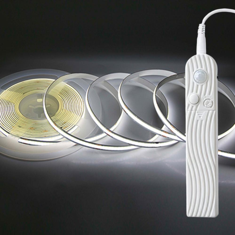 Smart COB LED Strip Light With Motion Sensor Adjustable Night Light For Bedroom Bed Headboard DIY Decor Lighting