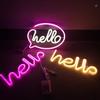 HELLO Neon Sign Creative Shape USB/Battery Operated Non-glaring LED Neon Lamp Wall Ornament Party Supplies