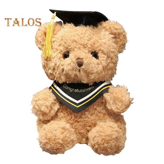 Мультяшная кукла-медведь, подарок на выпускной, мягкая, пушистая, моющаяся, с декором в шляпе, плюшевая игрушка в виде доктора, животного, выпускной топпер для торта, украшение для букета, реквизит