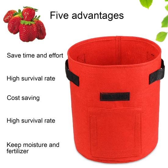 Сумка для выращивания картофеля, садовый горшок для цветов с застежкой на окне, лентой, лоскутной ручкой, легкая мобильность, толстая двухслойная сумка для посадки