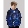 Детская толстовка с капюшоном 'Дети-волки' Крутой принт 3D Животные Топ Осенняя мода Пуловер Длинные рукава Толстовка Удобная детская одежда