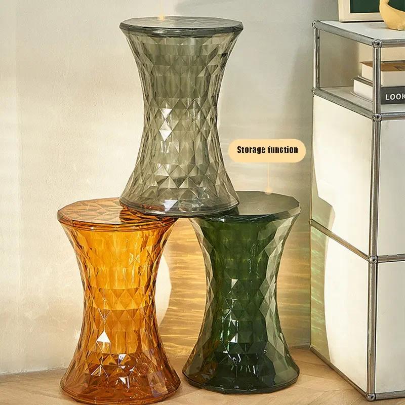 Хрустальный табурет, простой, цветной, прозрачный, для ванной, для дома, табурет для чистки обуви, креативные короткие табуреты, креативные, современные