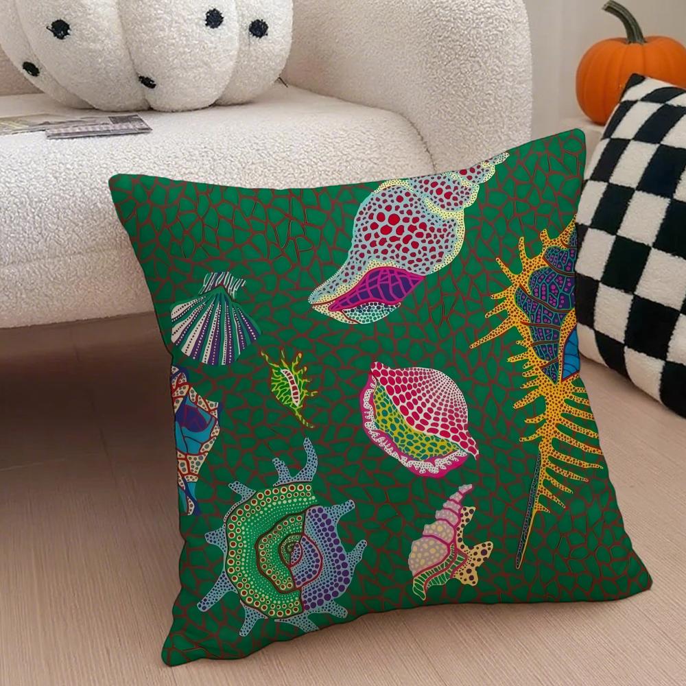 DOT ART YYAYOI KUSAMA Cushion Cover Throw Pillow Cover Hidden Button Durable Polyester Chair Cushion
