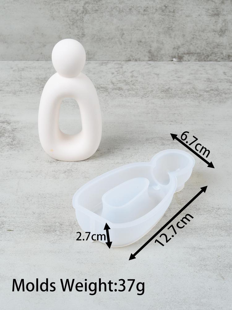 Hollow Abstract Family Ornament Silicone Mold DIY Nordic Art Statue Plaster Cement Molds Resin Candle Mould Tools Christmas Gift