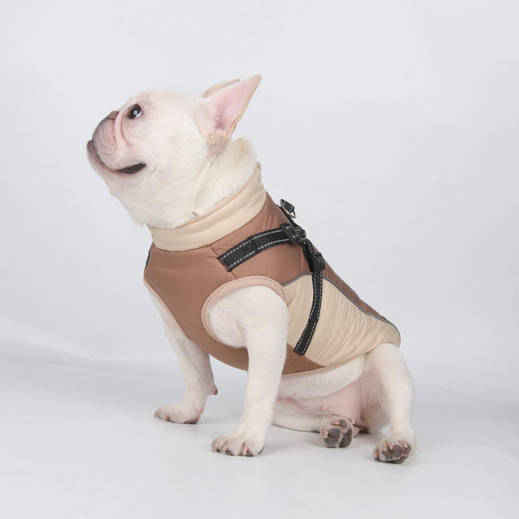 Зимнее пальто для собак Одежда для домашних собак Светоотражающая зимняя теплая куртка для маленьких средних собак Жилет для кошек в холодную погоду Жилет Пальто Одежда для французского бульдога