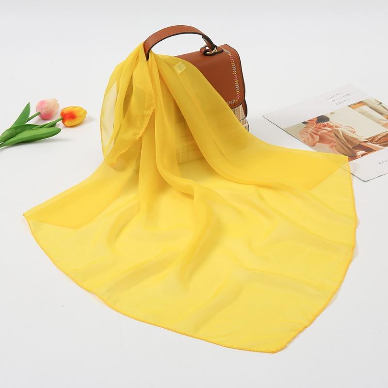 Summer Fashion Solid Color Chiffon Silk Scarf Women, Candy Color Multi-color Decorative Scarf Square Scarf Kindergarten Gift