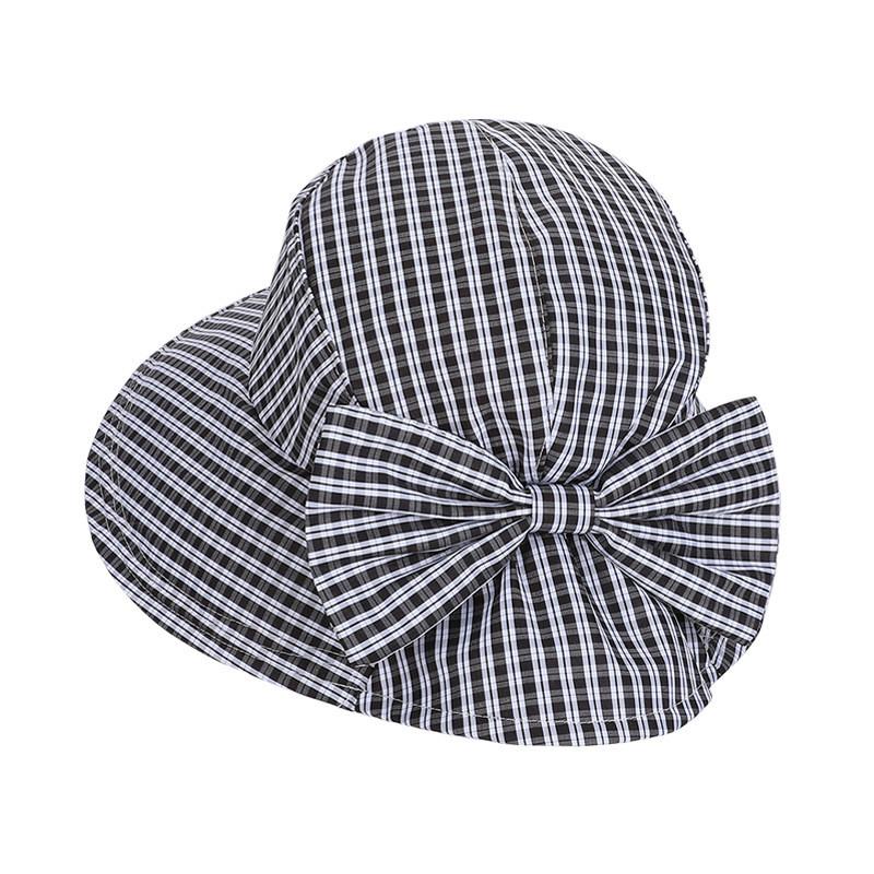 Стильная клетчатая шляпа от солнца с широкими полями для летней защиты от солнца на открытом воздухе