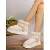 Женские зимние сапоги белые плюшевые зимние сапоги на плоской подошве с коротким голенищем на толстой подошве платформе комфортные теплые снежные хлопковые туфли