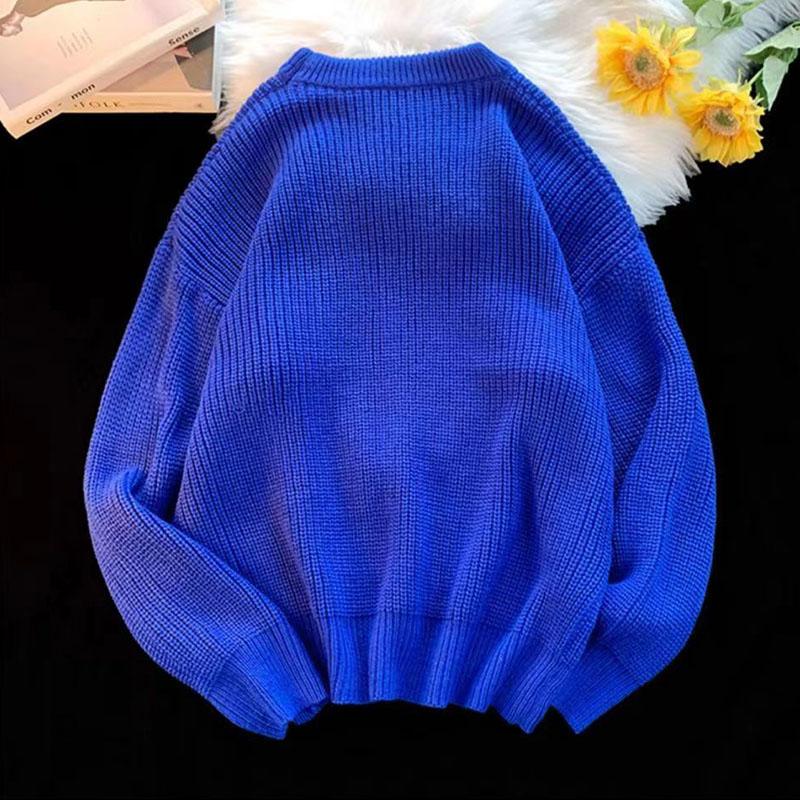 Pullover Sweater Female 2023 Love Sweater Women Autumn and Winter Loose Round Neck Versatile Lazy Style Knitwear Sweater Top