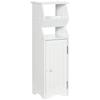 White MDF Bathroom Cabinet with Cupboard and Toilet Paper Space, 19x15x56 cm