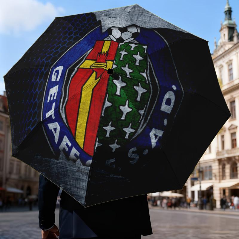 Getafe Crest Design Automatic Folding Umbrella - 8-Rib Travel Umbrella with Auto Open/Close & Portable Gifts for holidays or birthdays
