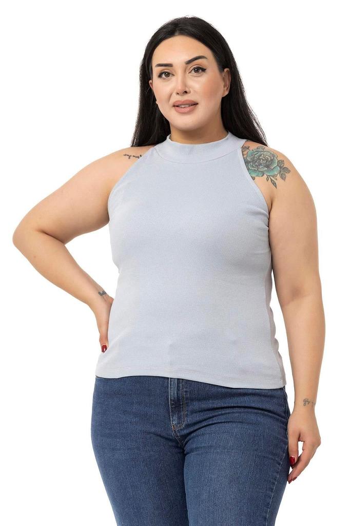 Женский стиль, большой размер, боди, большие размеры, воротник с лямкой на шее, полуводолазка, ребристая камзол, зеленое боди