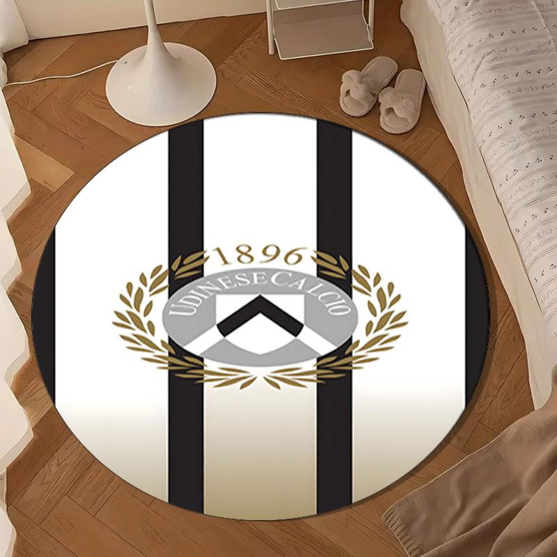 1PC Udinese Calcio Crest Round Rug for Livingroom,Bedroom, Palyroom, Chair Rug, Area rug, Circle Carpet, Large Size Fan Christmas gift