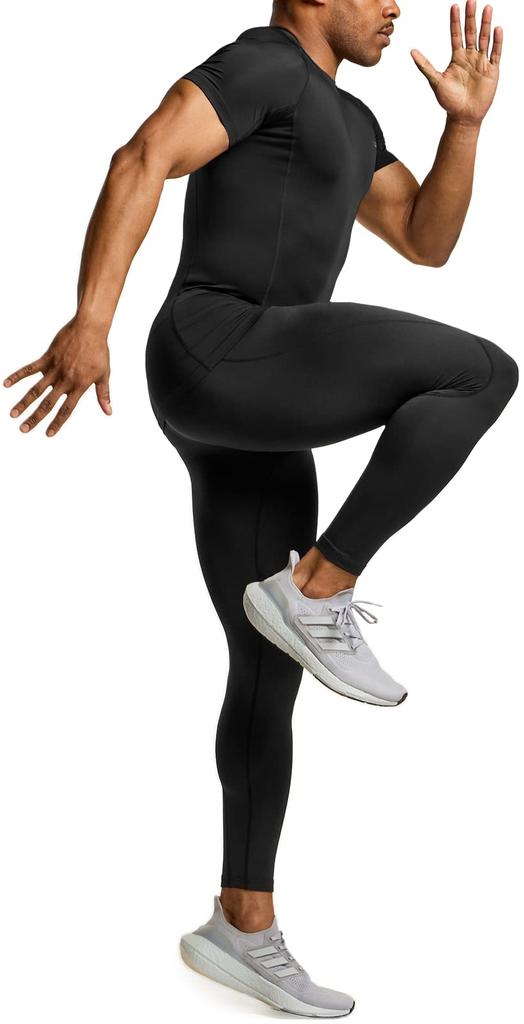 Компрессионная футболка с коротким рукавом Tesla, защита от УФ-лучей, влагоотводящая, быстросохнущая, для бега, тренировок, фитнеса, мужская