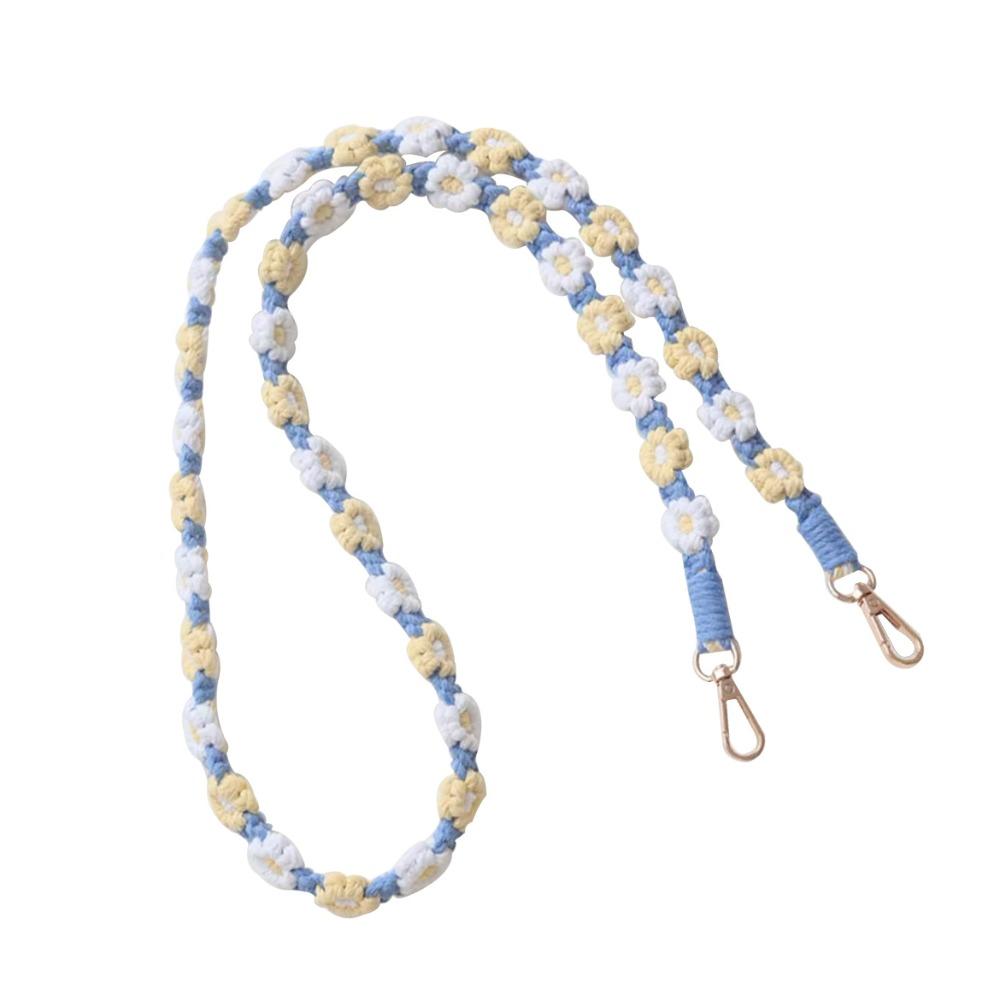 Cotton Mobile Phone Lanyard Daisy Macrame Keychain Hanging Strap Bag Hanging Rope Bag Accessories