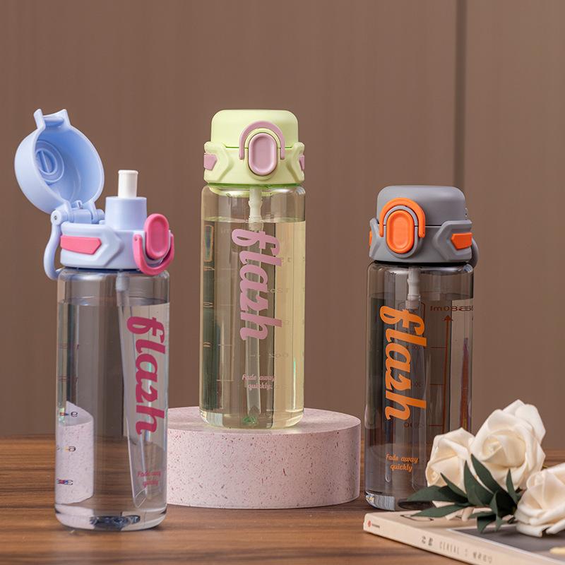 Water bottle new trend men and women portable high value double drinking cup student outdoor sports fitness anti-drop plastic cup