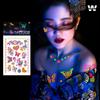 Creative Fluorescent Butterfly Face Tattoo Sticker, Small Fresh Flower Arm Waterproof Tattoo Sticker, Scorpion Three-Dimensional Paper Carving